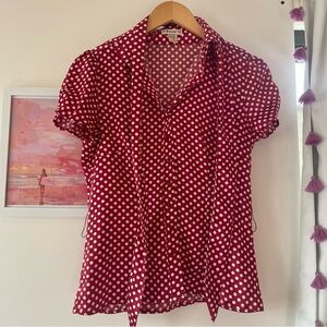Forever 21 Red and White Polka Dot Blouse
